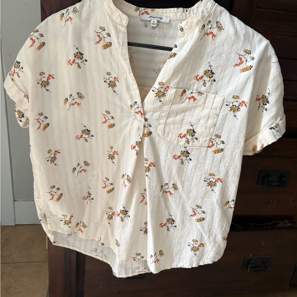 Floral Print Cream Top